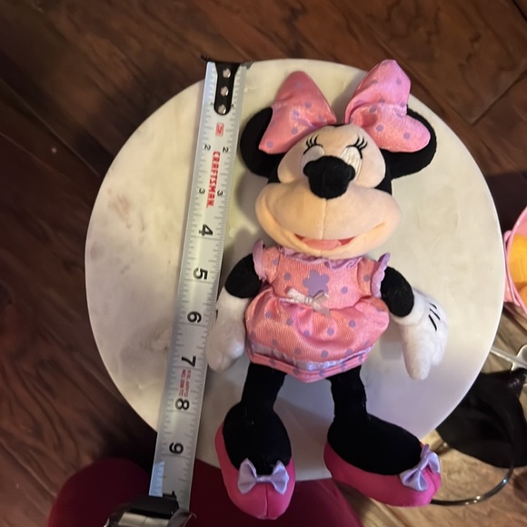 Disney Minnie Mouse pink & purple polka dot dress bow pink heels stuffed animal​ - Picture 6 of 6